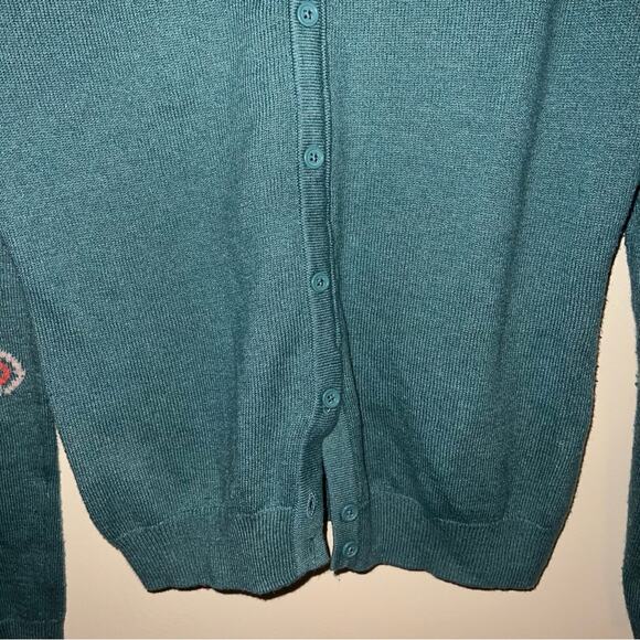 ANTHRO FIELD & FLOWER  sweater with back button 70s mod retro style detail XS - Picture 5 of 5